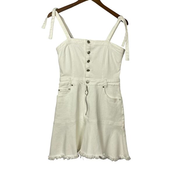 Étophe Studios | NWT White Denim Layering Jumper Sleeveless Mini Dress - Picture 1 of 7